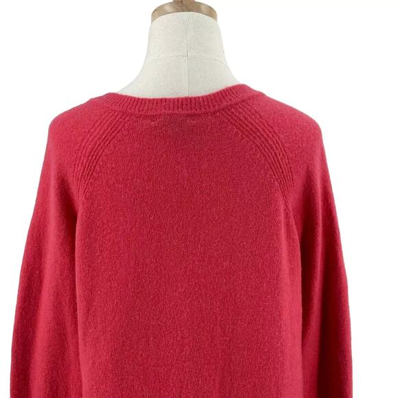 J Crew Women V-Neck Wool/Alpaca Blend Sweater Small Pink Lightweight Preppy Cozy - Picture 5 of 8